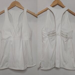 Carve Designs Shelf Bra Tan Ribbed White Small Athletic Loungewear Strappy Small